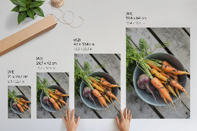 Art print Juicy vegetables bowl wood rustic style