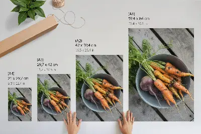 Juicy vegetables bowl art print rustic wood style