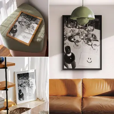 Poster with chic black and white contrast elegance
