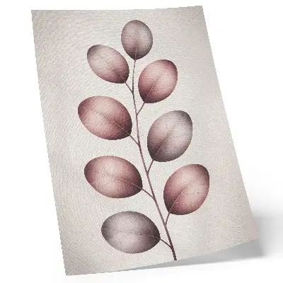 Poster branch with pink leaves in a minimalist style