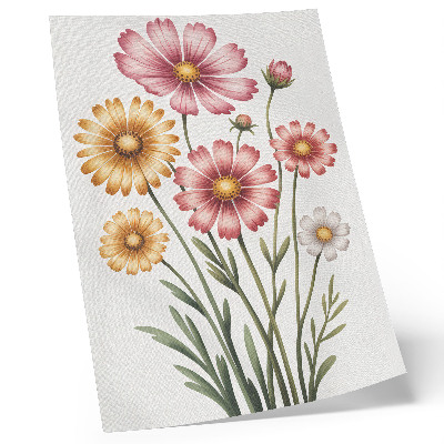 Art print Yellow and pink flowers in a lush bouquet