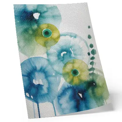 Art print abstract modernity in blue and green spots