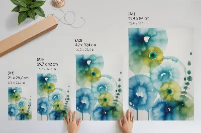 Art print abstract modernity in blue and green spots