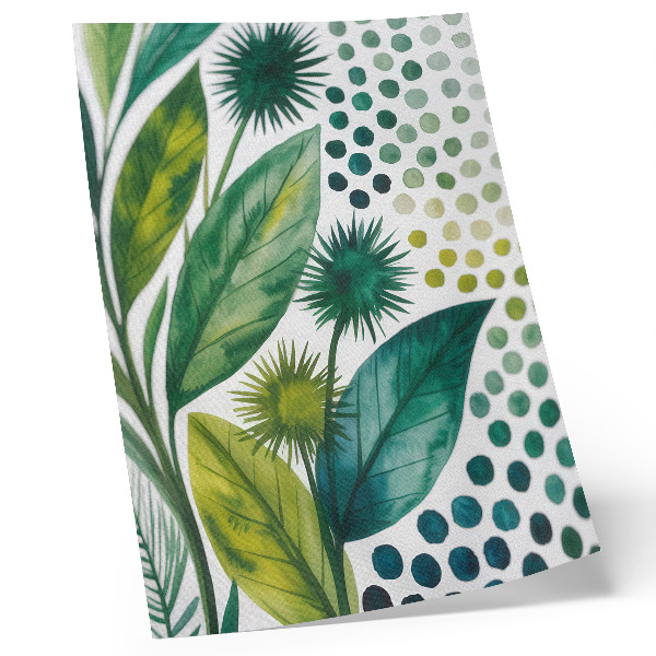 Premium wall art Green leaves dots nature freshness boho