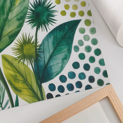 Premium wall art Green leaves dots nature freshness boho