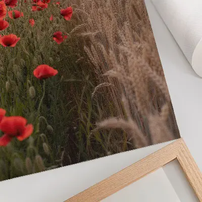 Decorative poster featuring a peaceful poppies sunset in harmonious colors