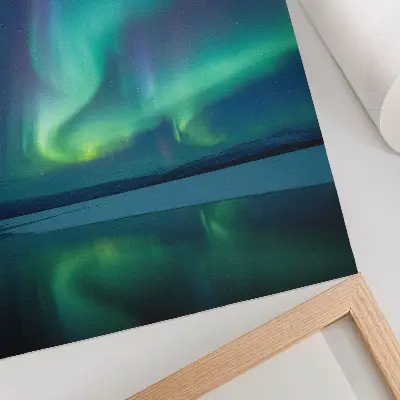 Art print the northern lights over a night landscape
