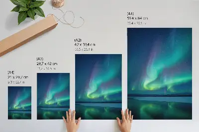 Art print the northern lights over a night landscape