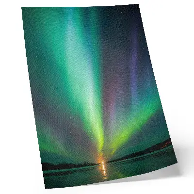 Premium wall art aurora borealis over a starry night landscape