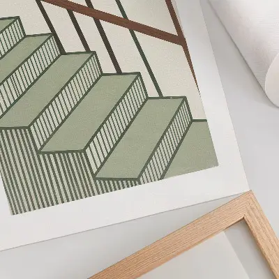 Stair geometry poster minimalist design with elegant dynamism