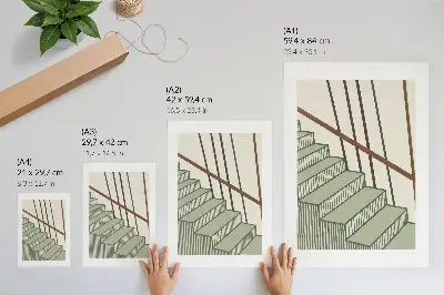 Stair geometry poster minimalist design with elegant dynamism