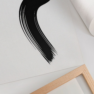 Decorative poster Red circle black brush stroke