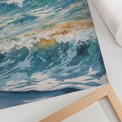 Decorative poster atmospheric waves inspired by the tranquil beauty of nature