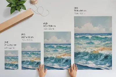 Decorative poster atmospheric waves inspired by the tranquil beauty of nature