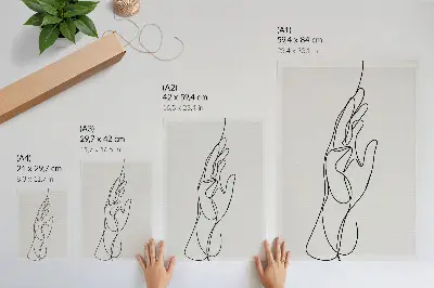 Minimalist hand line poster elegant modern design
