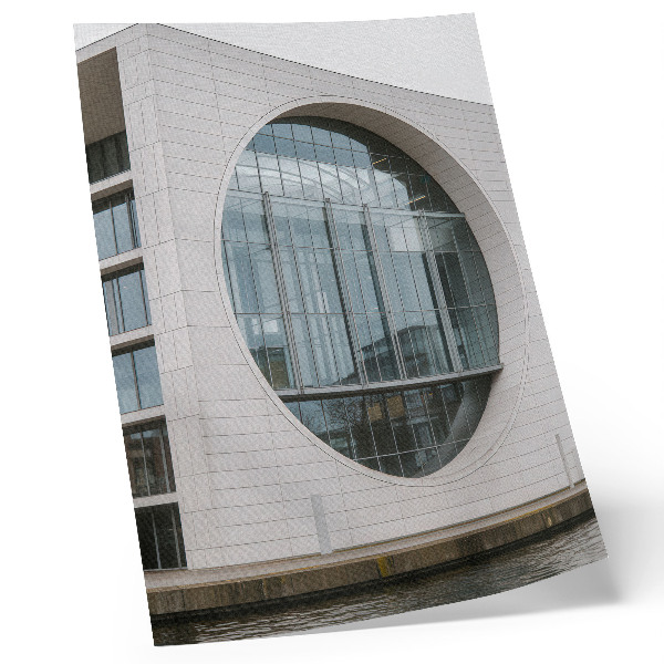 Art print Futuristic facade, strict lines, glass structure