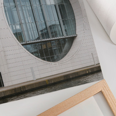 Art print Futuristic facade, strict lines, glass structure