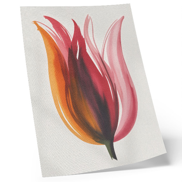 Decorative poster Red pink orange flower abstract
