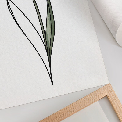 Premium wall art Pink tulip simple contour lightness