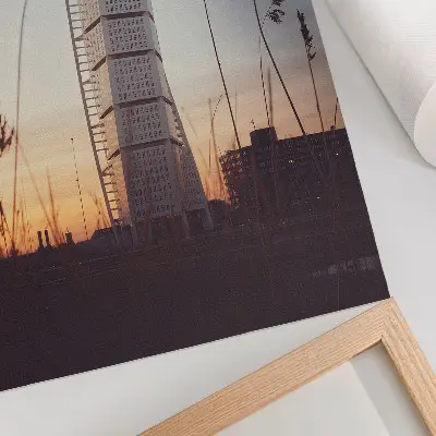 Skyscraper in the setting sun modern architecture poster decorative wall art