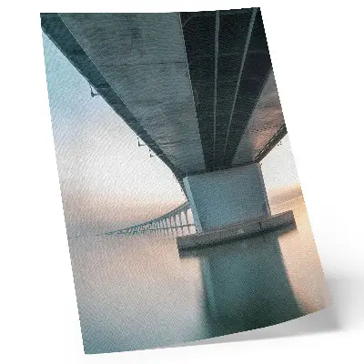 Art print minimalist bridge over water with elegant modern style