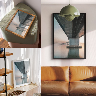 Art print Bridge over the water minimalist elegance modernity