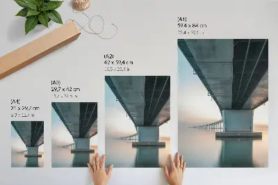 Art print minimalist bridge over water with elegant modern style