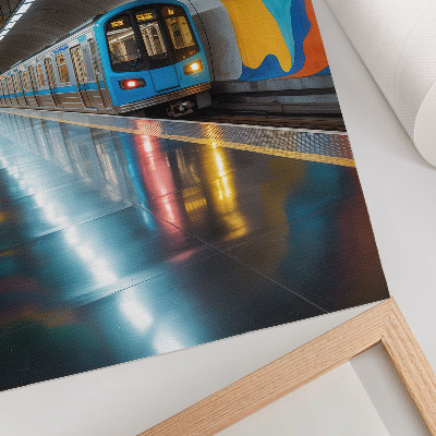 Decorative poster Energetic rainbow colors of the ceiling above the subway