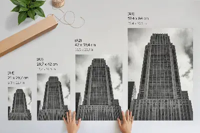Decorative poster minimalist skyscraper harmony austerity design