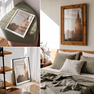 Architecture poster warm shades sunset
