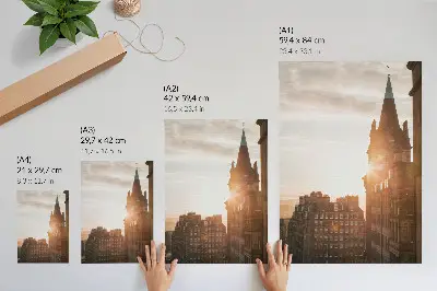 Architecture poster warm shades sunset