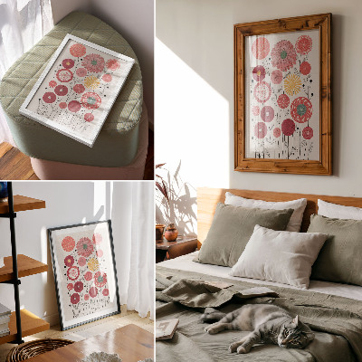 Premium wall art Colorful geometric flowers in a modern style