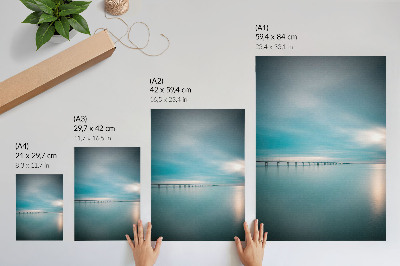 Poster A bridge over calm blue waters