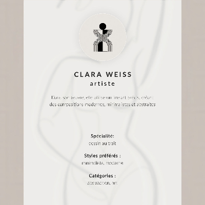 Art print Line drawing with person and flower simplicity elegance