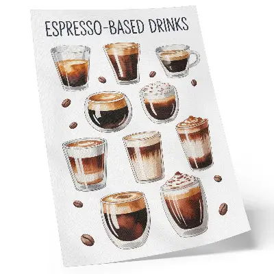 Premium wall art elegant cups of espresso and milk coffee