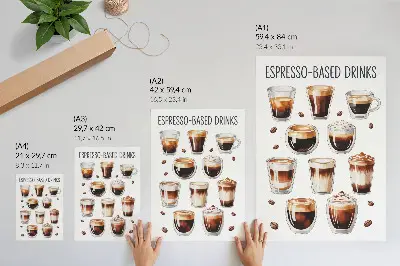 Premium wall art elegant cups of espresso and milk coffee