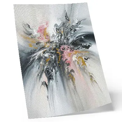 Poster gray pink and beige fluid abstract forms