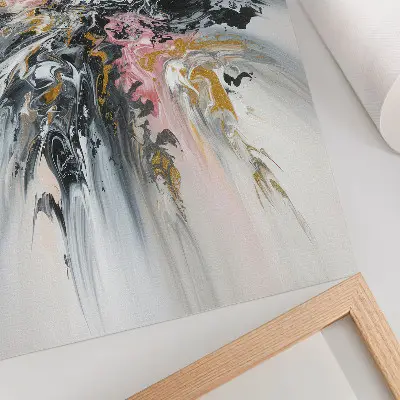 Poster gray pink and beige fluid abstract forms