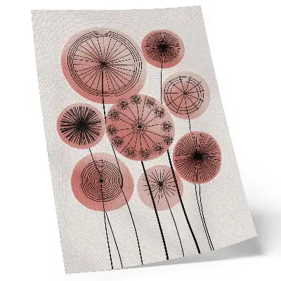 Poster geometric circles in pink and black minimalist style