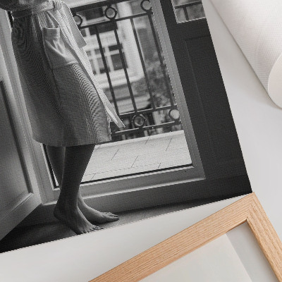 Premium wall art Person at the window cup of coffee peace