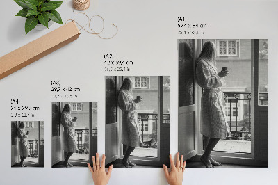 Premium wall art Person at the window cup of coffee peace
