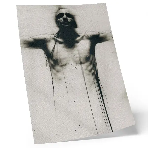 Art print dramatic contrast black and white anxiety theme