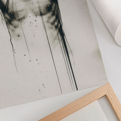Art print Dramatic contrast black and white anxiety