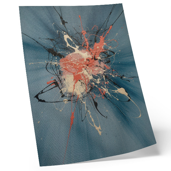 Poster Dynamic blue rose black cream accent