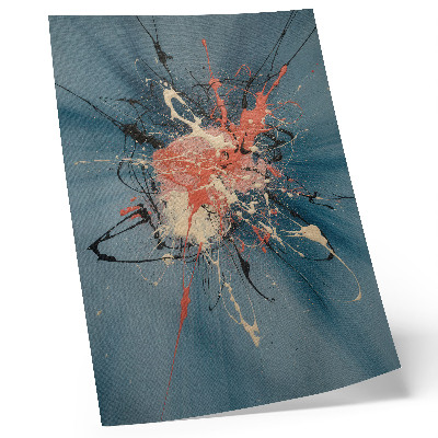 Poster Dynamic blue rose black cream accent