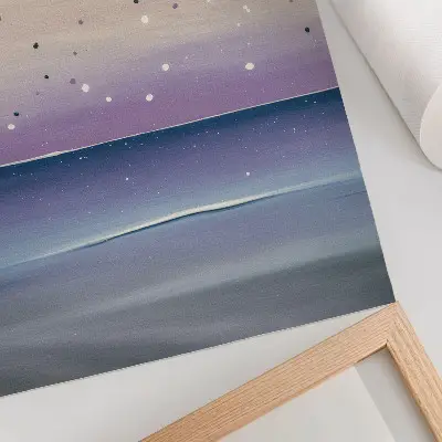 Decorative poster minimalist purple and navy blue sky drops