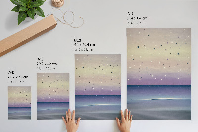 Decorative poster Purple and navy blue sky drops minimalist