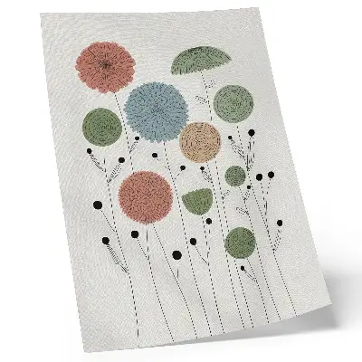 Poster geometric flowers in pastel shades with a modern design