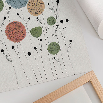 Poster Geometric flowers pastel shades modern