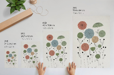 Poster Geometric flowers pastel shades modern